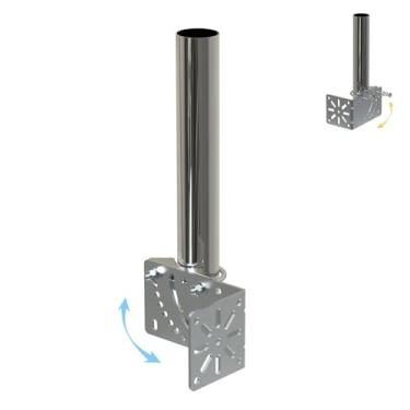 Imagem de Amazmount 3,8 cm de diâmetro, 30,5 cm de comprimento, universal para uso externo, ajustável, suporte de poste de montagem de antena para estação meteorológica de parede, kit de fixação de mastro de