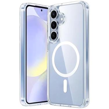 Imagem de Capa Mag-safe para Samsung [Galaxy S25] Capinha Slim Premium com [Proteção de Câmera] Magnetica Clear Case Transparente [Anti-Amarelamento], Compatível com MagSafe e Anti Impacto (6.2 Pol)