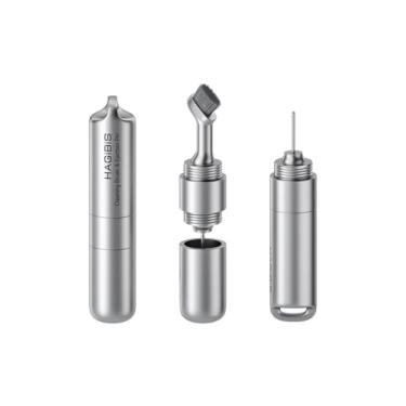 Imagem de Hagibis Ferramenta de remoção de bandeja de cartão SIM com escova de limpeza, chaveiro portátil EDC 2 em 1 pinos de ejeção para redefinir abridor de agulha caneta de limpeza para iPhone Airpods Pro