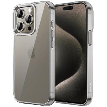Imagem de JETech Capa para iPhone 15 Pro 6,1 Polegadas, Case Protetora de Telefone à Prova de Choque Não-Amarelecimento, Capinha Parte Traseira Transparente Anti-Riscos (Titânio Natural)