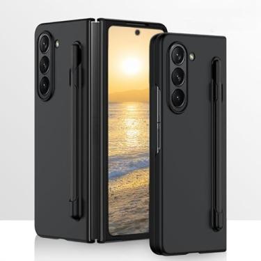 Imagem de HOULEE Capa para Samsung Galaxy Z Fold 5 com S Pen Skin Friendly Z Fold 5 Capa de telefone com suporte para caneta dobrável à prova de choque capa protetora completa PC sem fio para Galaxy Z Fold 5 -