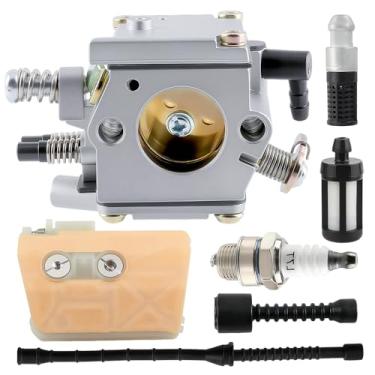 Imagem de Carburador MS380 para motosserra Stihl MS381 MS382 038 380 381 382 com linha de encaixe de óleo combustível peça de substituição 11191200605 11191200602 1119 120 1607