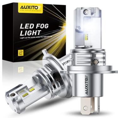 Imagem de AUXITO Lâmpada de neblina H4, branco 6500K 33000LM super brilhante, Canbus pronto com ventilador, pacote com 2