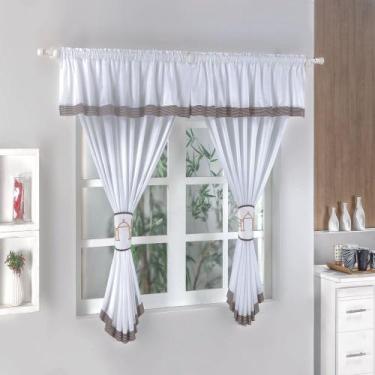 Imagem de Cortina de Cozinha Gourmet Branca Guga Tapetes, Branco