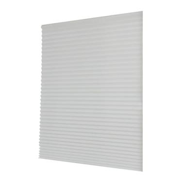 Imagem de KiBcsLic Persianas plissadas temporárias para janelas, sem perfuração, tecido não tecido, elevador sem fio para escurecimento de ambientes, Branco Xl