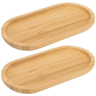 Imagem de Kit 2 Travessas 20x10cm Oval Nature Lyor Bambu Bandeja Servir Porções Aperitivos