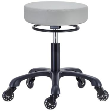 Imagem de Coczeb Banqueta giratória para salão de beleza, cadeira de trabalho estética para spa e massagem e manicure (cor cinza)