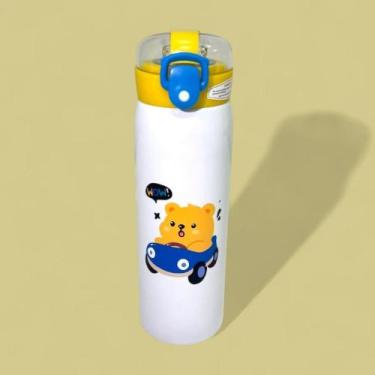 Imagem de Garrafa Térmica Infantil em Alumínio com Canudo Antivazamento 550ml TR