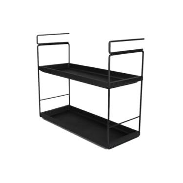 Imagem de Organizador de cesta sob a prateleira de camada dupla, cesta de armazenamento embaixo da prateleira, suporte ajustável para armário de despensa e mesa de cozinha