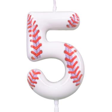 Imagem de Velas de aniversário (beisebol, número 5)