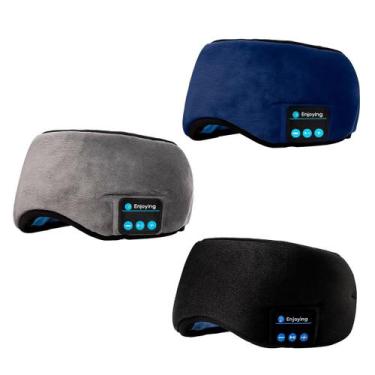Imagem de Máscara de Olhos Com Fone Sem Fio Para Dormir e Relaxar Musica Algodão