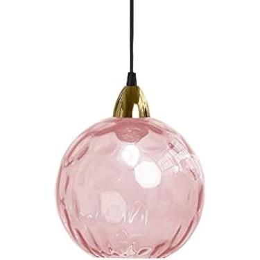 Imagem de Abajur De Vidro Manchado De Estilo Nórdico Iluminação Pendente, Diâmetro Criativo 20cm/7.8in, Lustre De Decoração Simples, Mini Lâmpada Pendurada De Vidro Soprado à Mão, B