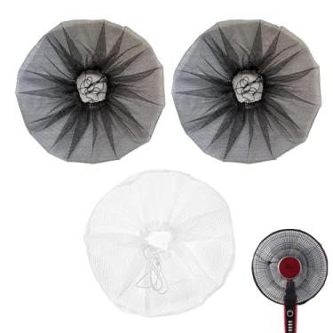 Imagem de NentMent Pacote com 3 capas de proteção de segurança para ventilador de pedestal 45,7 cm com suporte oscilante, proteção contra poeira, proteção de dedos, tela de malha para crianças, ventilador