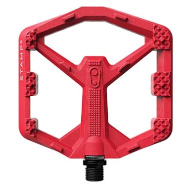 Imagem de Crankbrothers Stamp 0 Pedais planos para bicicletas MTB e BMX, corpo composto leve, aderência aprimorada com 12 pinos, vermelho, grande