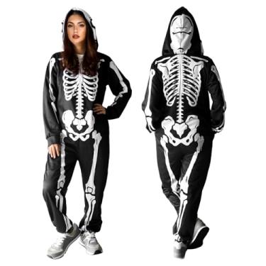 Imagem de SHIRIA Bodies de esqueleto de Halloween, roupas cruzadas para festas de Halloween, presentes de Halloween para mulheres, GG, GG