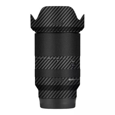 Imagem de Adesivo de câmera antiarranhões para tampa de lente para Tamron 28-200 mm adequado para Sony Mount película protetora protetor de corpo decalque 28-200 (fibra de carbono preto)