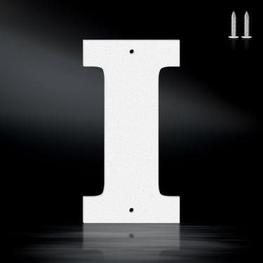 Imagem de Letras brancas à prova de ferrugem de 15 cm, números de endereço de metal resistente para casa, números 0-9 à prova de intempéries e letras de metal A-Z ao ar livre para porta, portão, caixa de