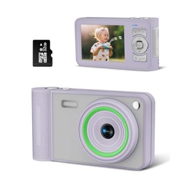 Imagem de GCORDER Nova Câmera Digital 50Mp Fhd 1080P, Aponte E Dispare Com Zoom De 16X, Antivibração, Compacta, Pequena Para Meninos, Meninas Crianças (Branca)