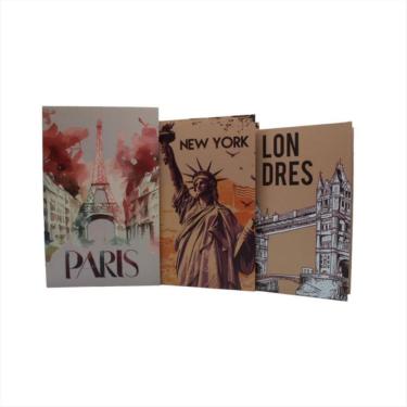 Imagem de Caixa Livro Porta Objetos Paises Mundo Decorativo Fake Kit3