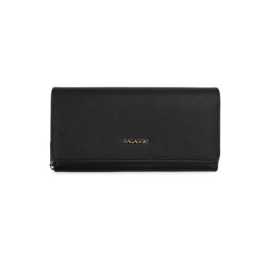 Imagem de Carteira Feminina com Alça Removível Safiano Preta - Bagaggio, G, Pret
