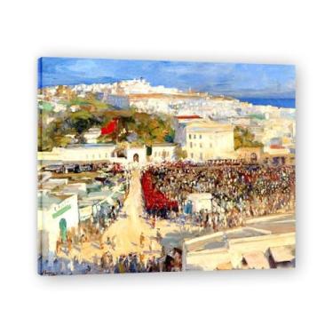 Imagem de Impressão em tela Moorish Apartment John Lavery Irish Realist Portrait & War Scenes – Arte de parede vintage para casa emoldurada 39,98 x 48 cm