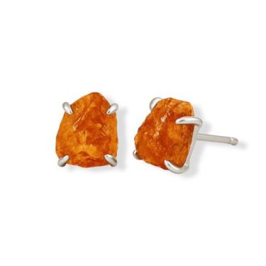 Imagem de Brinco Tarraxa Citrino Comercial - Cristal Natural, Prata 925