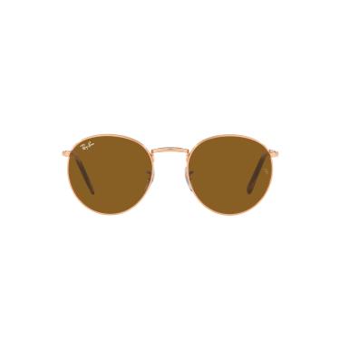 Imagem de Óculos de Sol Ray-Ban New Round 0RB3637 920233 Tam 50 / Rose Gold - Lentes Marrom