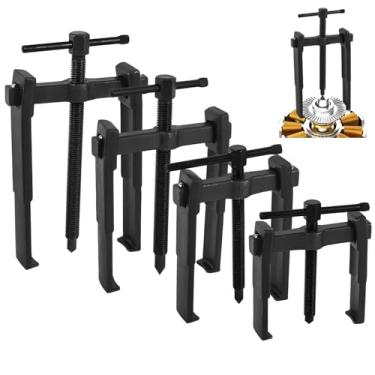 Imagem de OMISTAR 4 peças de extrator de engrenagem de 2 mandíbulas, estilo alemão 3/4/6/8 polegadas ferramentas de remoção de rolamento de aço de alto carbono, kit de tração manual resistente para volante