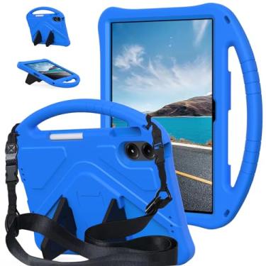 Imagem de Kwamaz Capa para tablet Onn de 12,1 polegadas 2024 (modelo: 100146663), capa à prova de choque de EVA para Walmart Onn Surf 12,1 polegadas, com alça de alça, azul