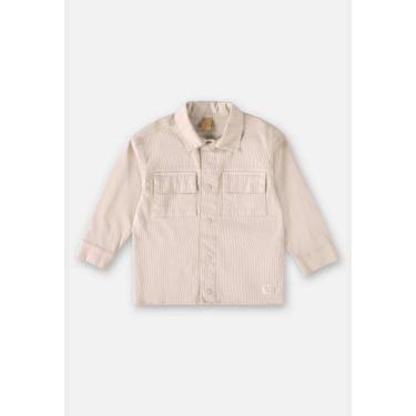Imagem de Camisa em Sarja Infantil para Meninos Up Baby, Bege, 10