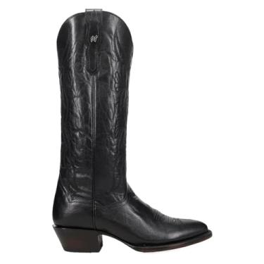 Imagem de Dan Post Botas femininas Sunrise Canyon bordadas, bico fino, sem cadarço, salto alto e baixo, 2,5 a 5 cm - cinza, Preto, 35