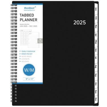 Imagem de Agenda BooQool 2025 semanal e mensal 9x11 cm - preta