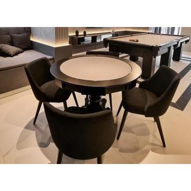 Imagem de Mesa de Carteado com Gavetas e Porta copos - 0,90x0,80 - Com xadrez - 