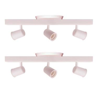 Imagem de Kit 2 Luminária Trilho Eletrificado Canopla 3 Lâmpadas Direcionável - 