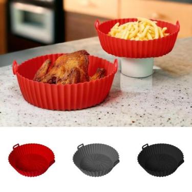 Imagem de Forma De Silicone Antiaderente C/Alça Para AirFryer 19x7cm - TOP ÚTIL,