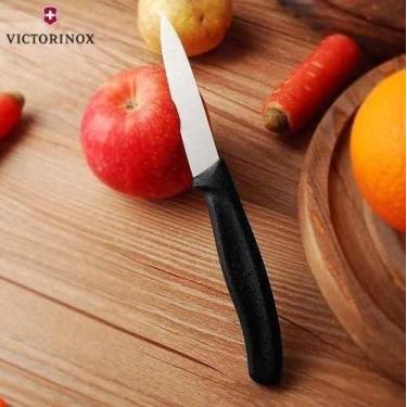 Imagem de Faca Descascar 19cm Lâmina 8cm Swissclassic Victorinox 2pçs, Preto/Pra