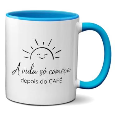 Imagem de Caneca Fofinha A Vida Só Começa Depois Do Café Presente (Azul)