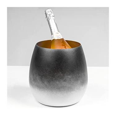 Imagem de balde de gelo para festas balde de gelo moderno balde de champanhe gradiente balde de gelo de aço inoxidável balde de gelo criativo casca de ovo para casa bar recipiente de gelo balde de vinho (cor: 1