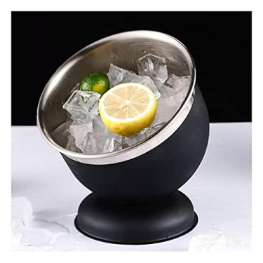 Imagem de balde de gelo para festas Balde de gelo de aço inoxidável criativo doméstico desktop balde de armazenamento bar engrossar cerveja bebida balde de gelo restaurante balde de champanhe recipiente de gelo