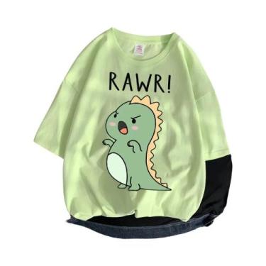 Imagem de Camiseta Esportiva Feminina com Estampa de Dinossauro - Manga Curta e 