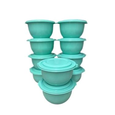 Imagem de Potes Herméticos para Cozinha, 700ml, Conjunto com 10 Peças, Tampa Hermética, Empilhável, Próprio para Freezer e Micro-ondas, Verde