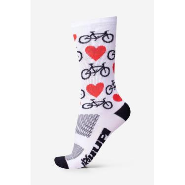 Imagem de Meia HUPI Love Bike Branco