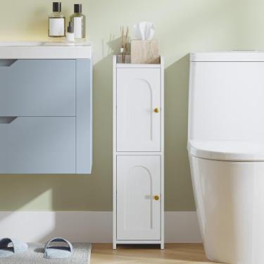 Imagem de Armário de armazenamento de banheiro Hzuaneri Corner com 2 portas bran