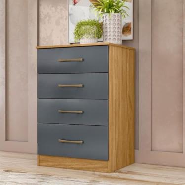 Imagem de Cômoda com 4 Gavetas 61x90cm Ms913 Moval Cor:Freijó/Cinza