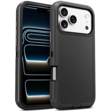 Imagem de Jelanry Capa para iPhone 17 Pro Max 5G de 6,9 polegadas, resistente, resistente e de camada dupla, à prova de quedas, proteção à prova de quedas com porta antipoeira e arranhões para Apple iPhone 17