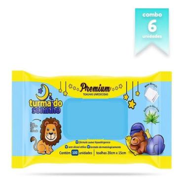 Imagem de 06 Unid. Toalhas Umedecidas Premium 100fls Turma Do Soninho
