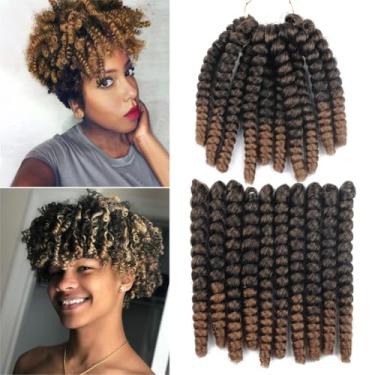 Imagem de Haolocs 3 pacotes Saniay Curl Crochet Tranças Curtas de Crochê Trançado Bouncy Twist Spiral Cachos Jamaicanos Twist Hair Extensions 20 Fios/Pacote (P27, 15 x 50 cm)