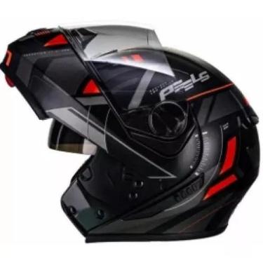 Imagem de Capacete Moto Peels Robocop Dynamic U-rb2 Preto Vermelho Fosco - Bieff