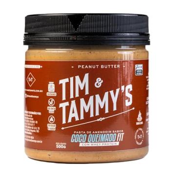 Imagem de Tim & Tammy's Pasta de Amendoim Coco Queimado Fit com Whey Protein, Zero Açúcar, 500g