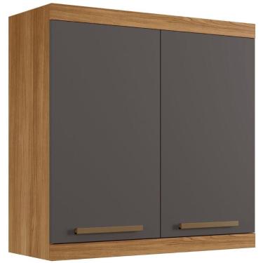 Imagem de Armário Aéreo Gold 2 Portas Cinamomo Grafite Arte Móveis